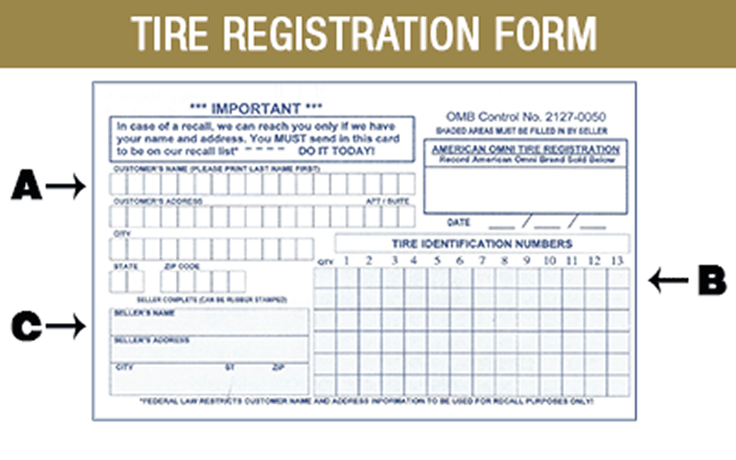 Image - Tire Registration Form